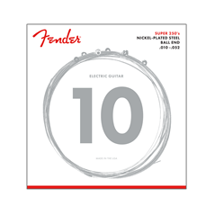 Fender Super 250 Guitar Strings, Nickel Plated Steel, Ball End, 250RH Gauges .010-.052, (6)