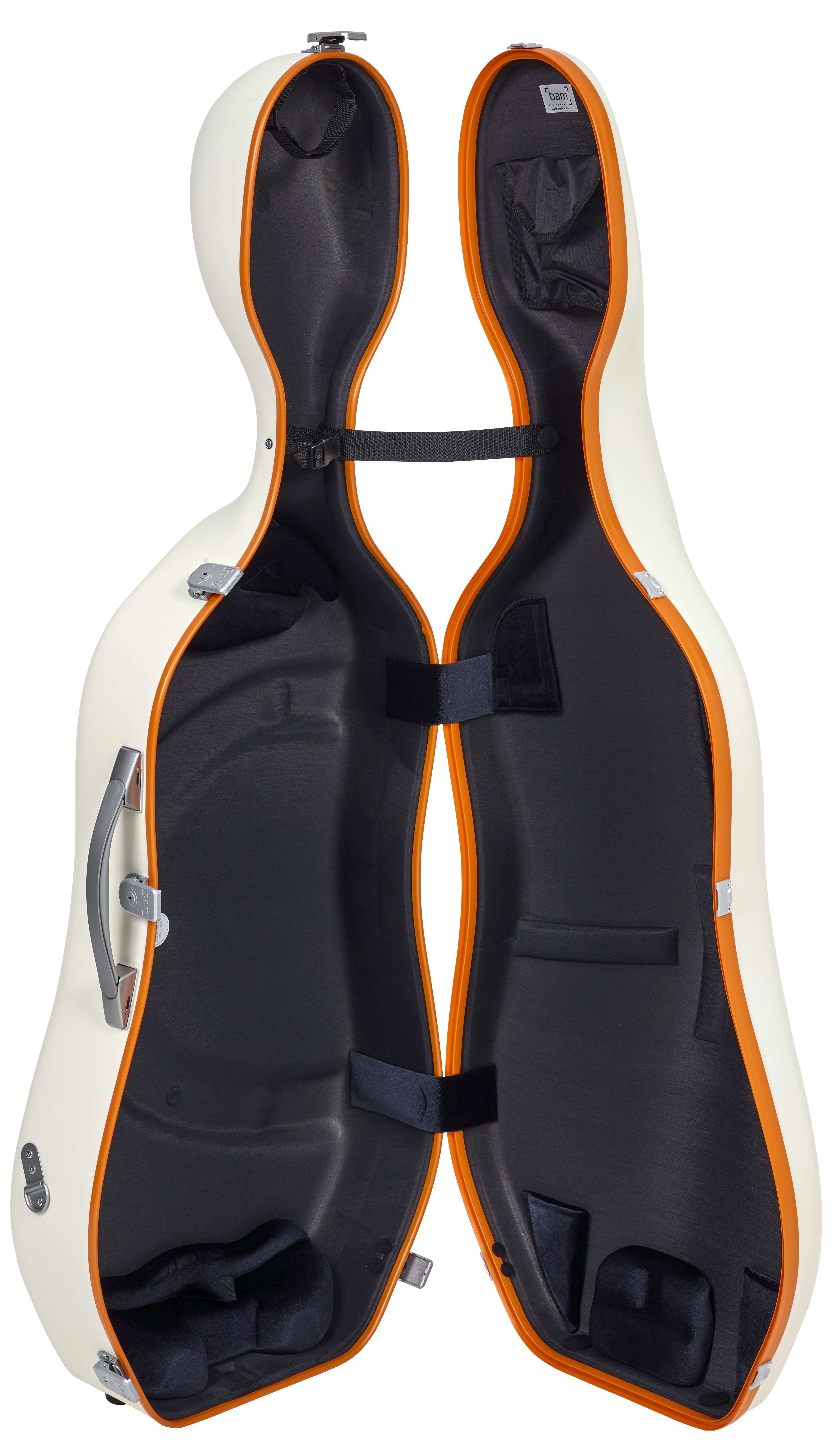 BAM ITALIA BAM SUP1005XLWO CUSTODIA "HIGHTECH" SUPREME ICE IN POLICARBONATO PER VIOLONCELLO - WHITE - ORANGE VERSION