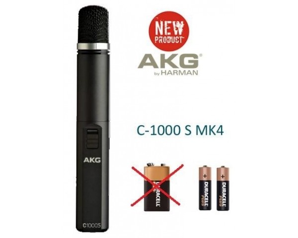 AKG ACOUSTIC AKG C1000S-MK4 MICROFONO CONDENSATORE CARDIODE E IPERCARDIOIDE ALIMENTAZIONE PHANTOM E BATTERIA