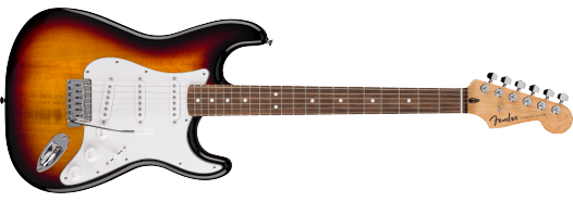 Fender Standard Stratocaster®, Laurel Fingerboard, White Pickguard, 3-Color Sunburst