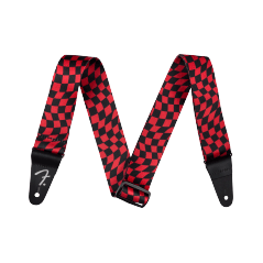 Fender Wavy Checkerboard Polyester Strap, Red