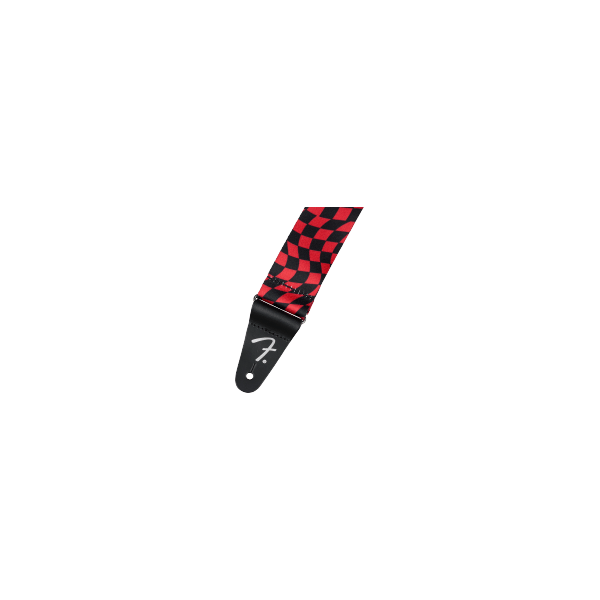 Fender Wavy Checkerboard Polyester Strap, Red
