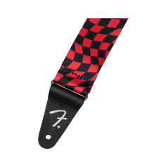 Fender Wavy Checkerboard Polyester Strap, Red