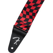 Fender Wavy Checkerboard Polyester Strap, Red