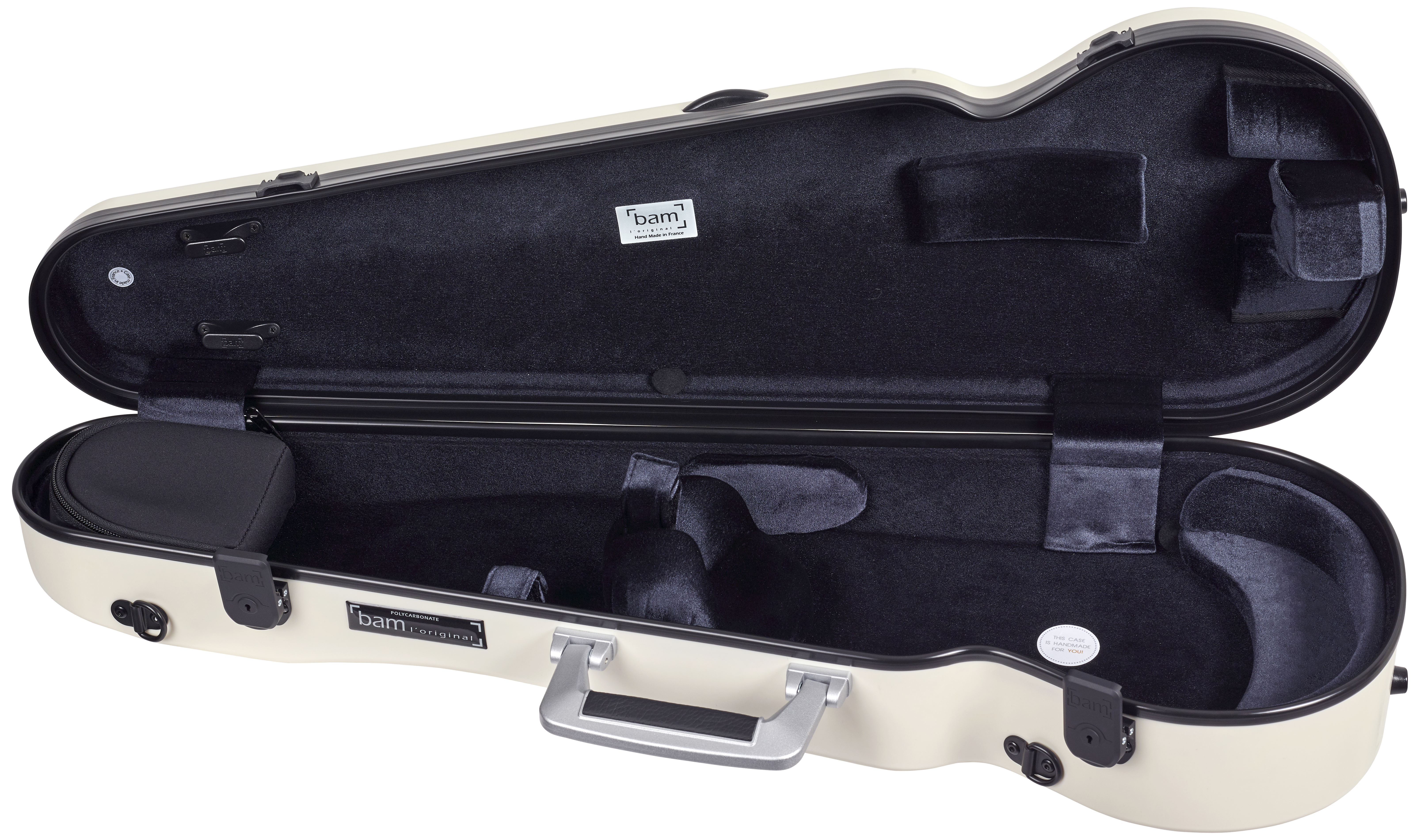 BAM ITALIA BAM SUP2002XLWN CUSTODIA "HIGHTECH" SUPREME ICE CONTOURED IN POLICARBONATO PER VIOLINO - WHITE - BLACK VERSION