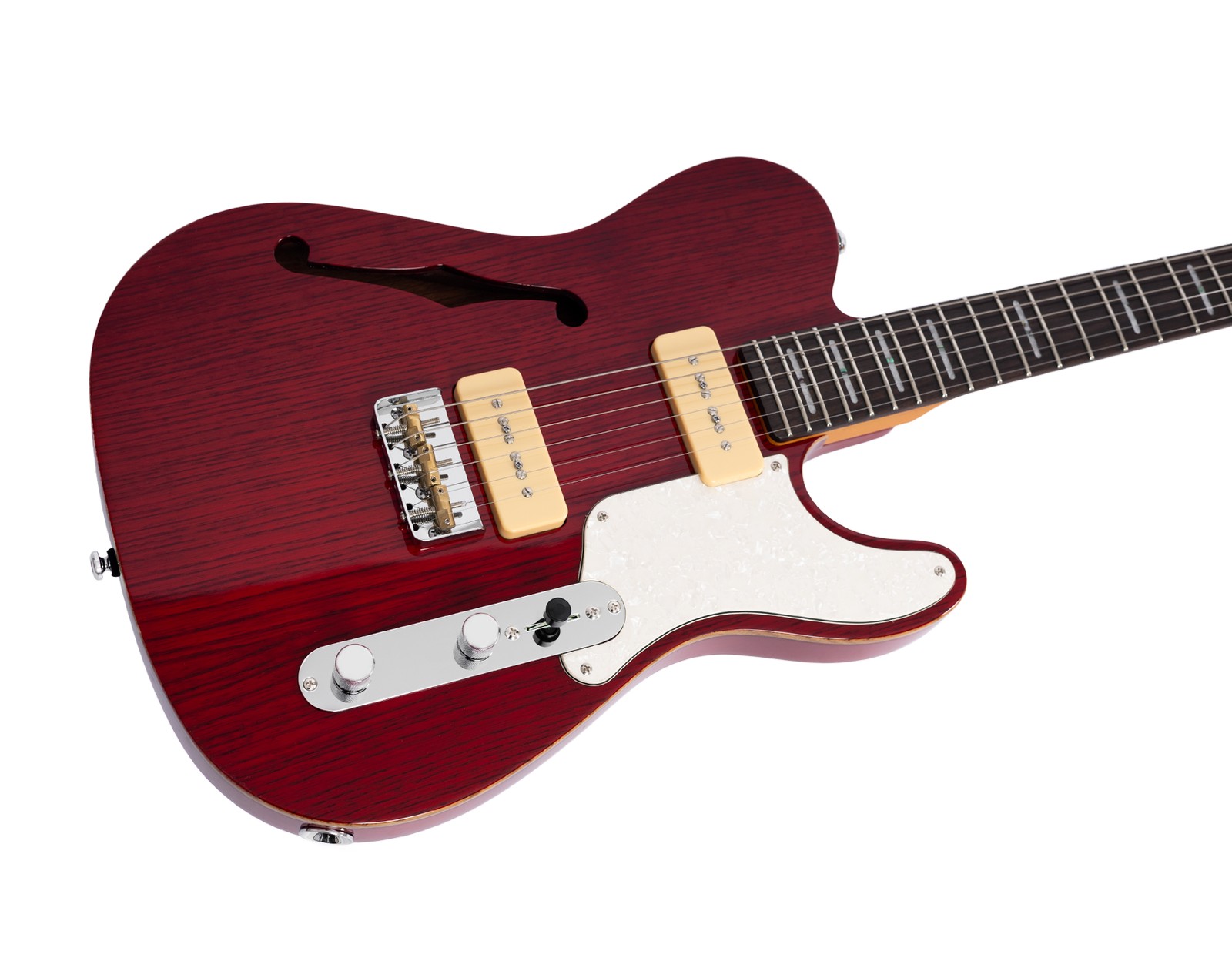 LARRY CARLTON T7TM See Through Red - CHITARRA ELETTRICA SEE THROUGH RED