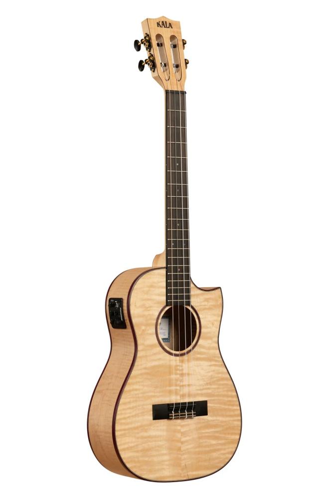 Kala KA-ASFM-B-CE - All Solid Flame Maple - ukulele baritono elettrificato - c/borsa