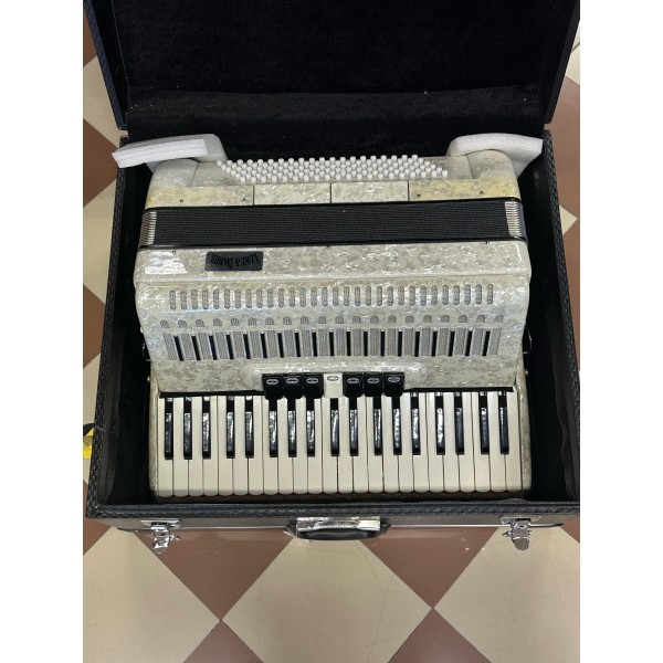 OCCASIONE Luke & Daniel fisarmonica 120 bassi bianca con valigia e tracolla