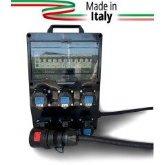 QUADRO CORRENTE POWERBOX SPINA 32A TRIFASE 6 PRESE CEE 16A MONOFASE 3 SPIE DI RETE CAVO 5X6MM2 DA 2MT