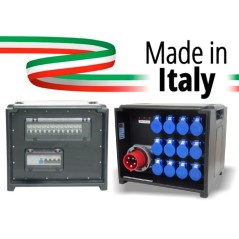 POWERBOX CUBO PORTATILE SPIE RETE INGRESSO SPINA 63A MASCHIO 5P USCITE 12 PRESE CEE 16A 2P+T