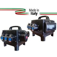 POWERBOX TARTARUGA SPINA PANNELLO 32A 5P 6 PRESE CEE 16A 3P SPIE RETE DOPPIA PROTEZIONE RCCB 40A + 6 MCB