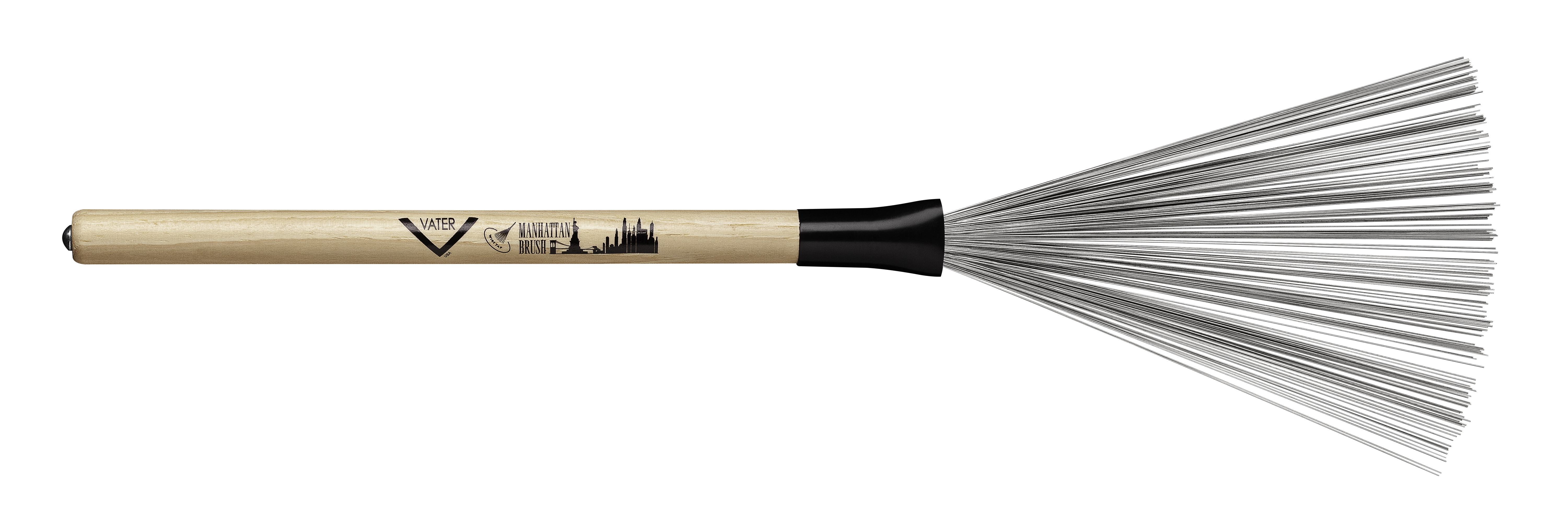 Vater VWTM Manhattan Brush - Impugnatura in Hickory 7A D: 0.540 1.37cm /Setole in acciaio non retraibili