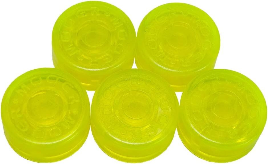 MOOER YELLOW GREEN FOOTSWITCH TOPPER,5 PCS PER BAG