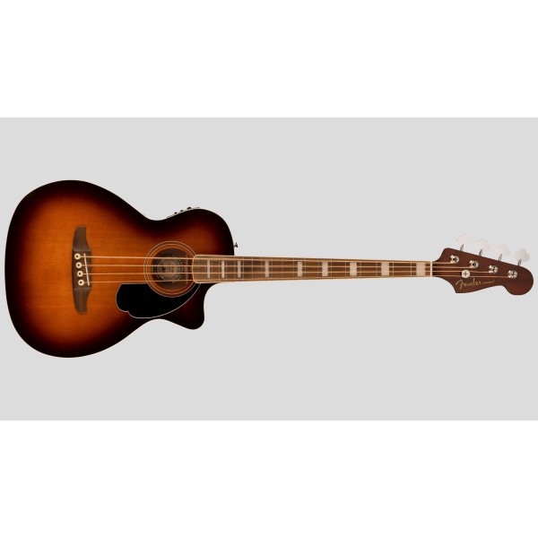 Fender Kingman Bass WN Shaded Edge Burst – Corde Lisce color argento, Esposto in Negozio