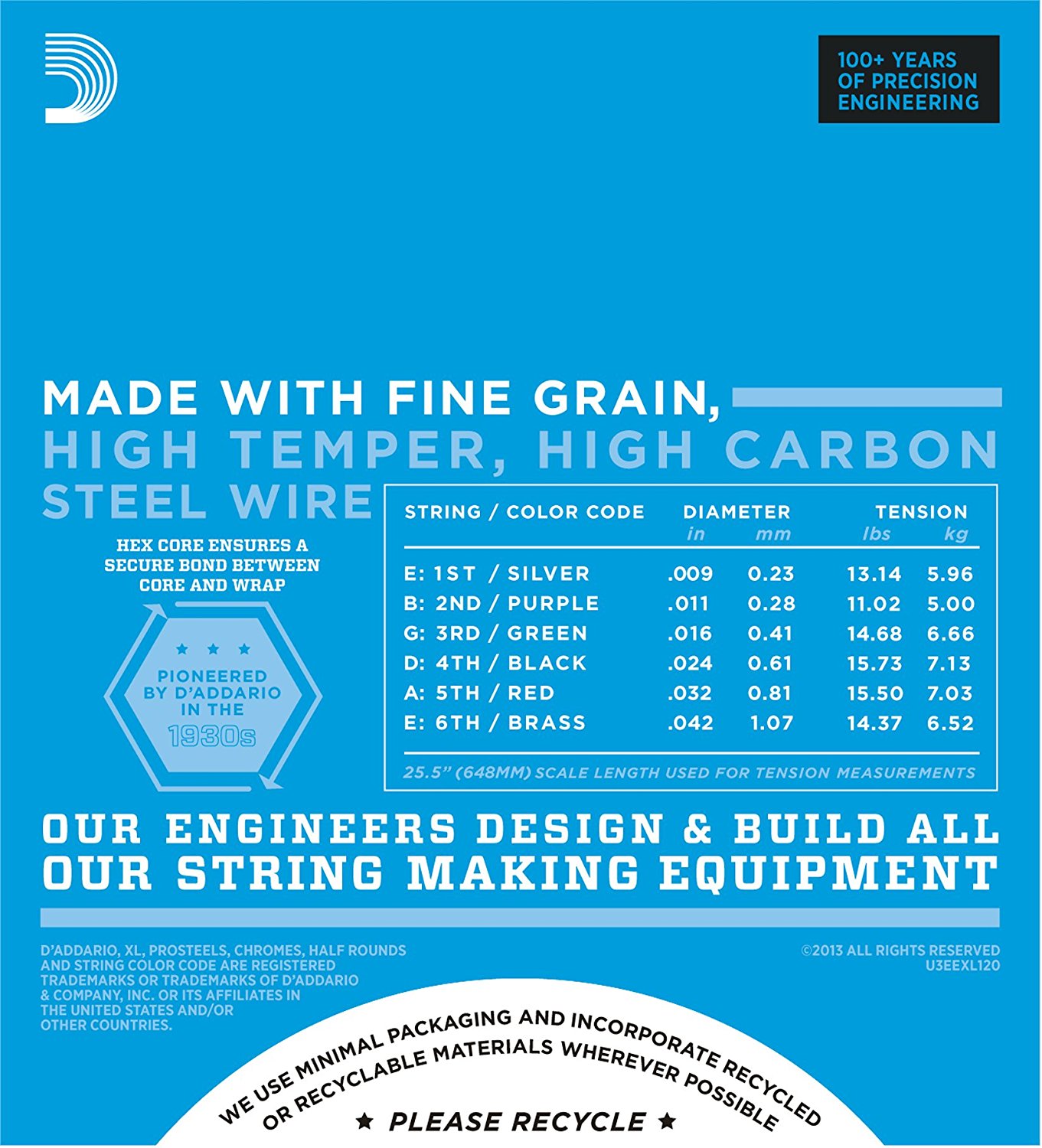 D'ADDARIO EXL120 009-042