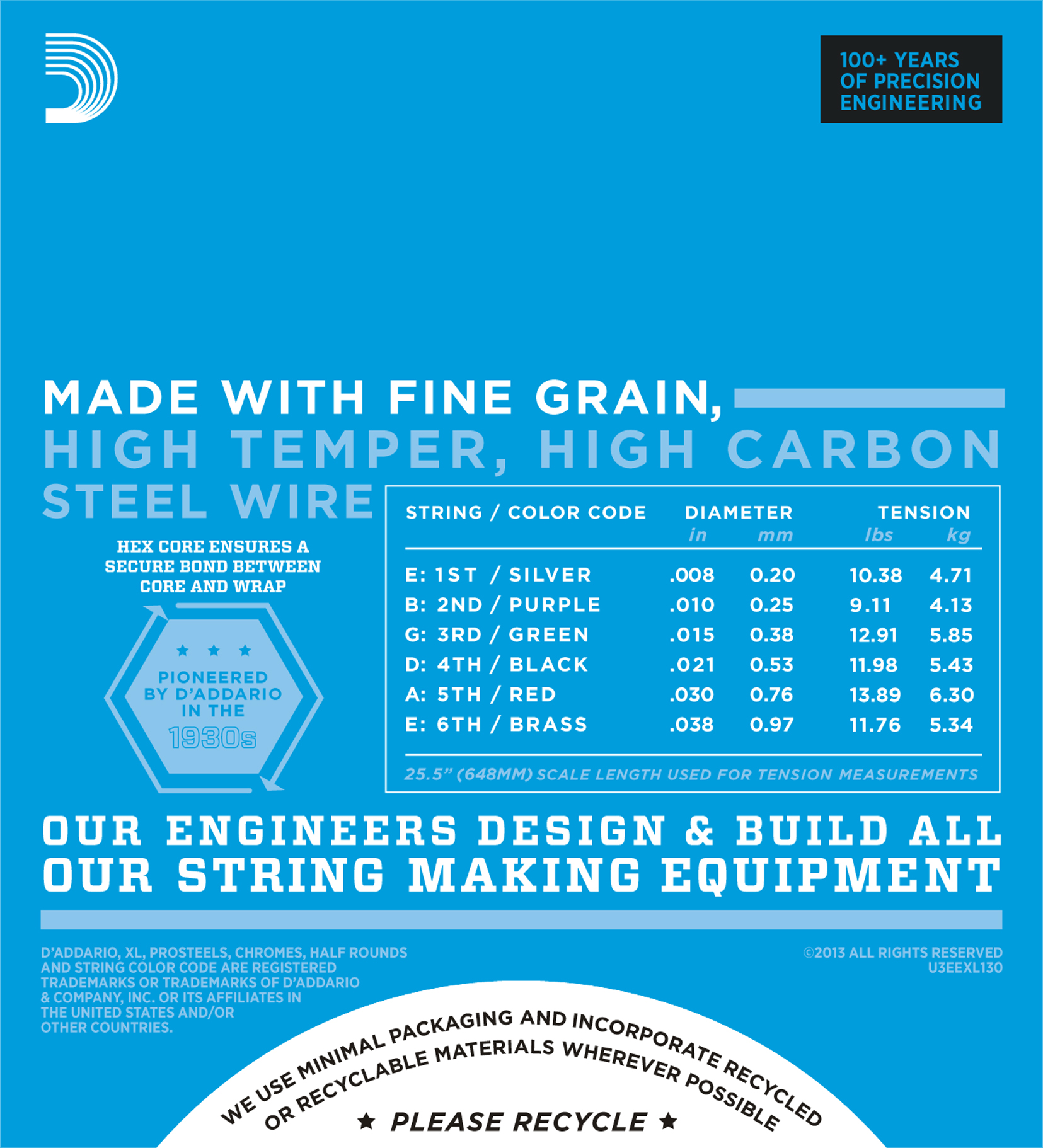 D'ADDARIO EXL130 CORDE CHITARRA ELETTRICA SCALATURA 08-038