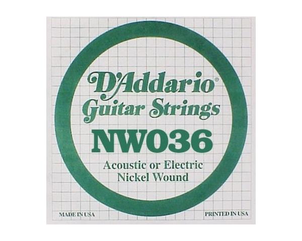 D'ADDARIO NW036 CORDA SINGOLA PER CHITARRA ACUSTICA/ELETTRICA
