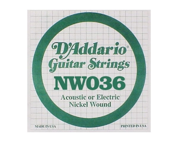 D'ADDARIO NW036 CORDA SINGOLA PER CHITARRA ACUSTICA/ELETTRICA