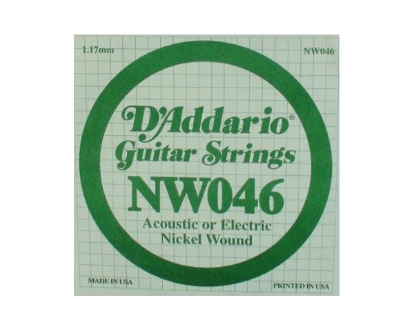 D'ADDARIO NW046 CORDA SINGOLA PER CHITARRA ACUSTICA/ELETTRICA