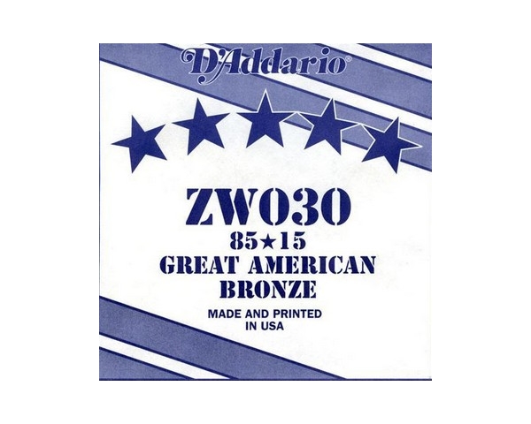 D'ADDARIO ZW030 CORDA SINGOLA 85/15 PER CHITARRA ACUSTICA