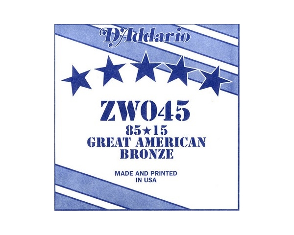 D'ADDARIO ZW045 CORDA SINGOLA 85/15 PER CHITARRA ACUSTICA
