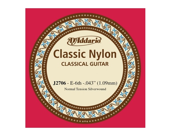 D'ADDARIO J2706 CORDA SFUSA PER CHITARRA CLASSICA TENSIONE NORMALE