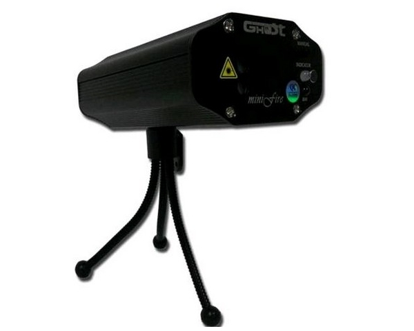 GHOST MINI FIRE GOBO LASER ROSSO 100mW + VERDE 50mW + TREPPIEDE + STAFFA A PARETE + ALIMENTATORE