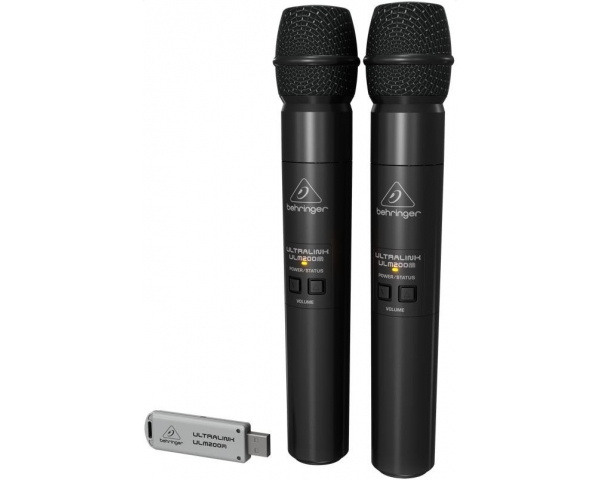 Behringer  ULM202-USB ULTRALINK DOPPIO MICROFONO PALMARE A MANO 2.4 GHZ + PRATICO RICEVITORE USB X MIXER XENYX Q/QX/CASSE WIRELE
