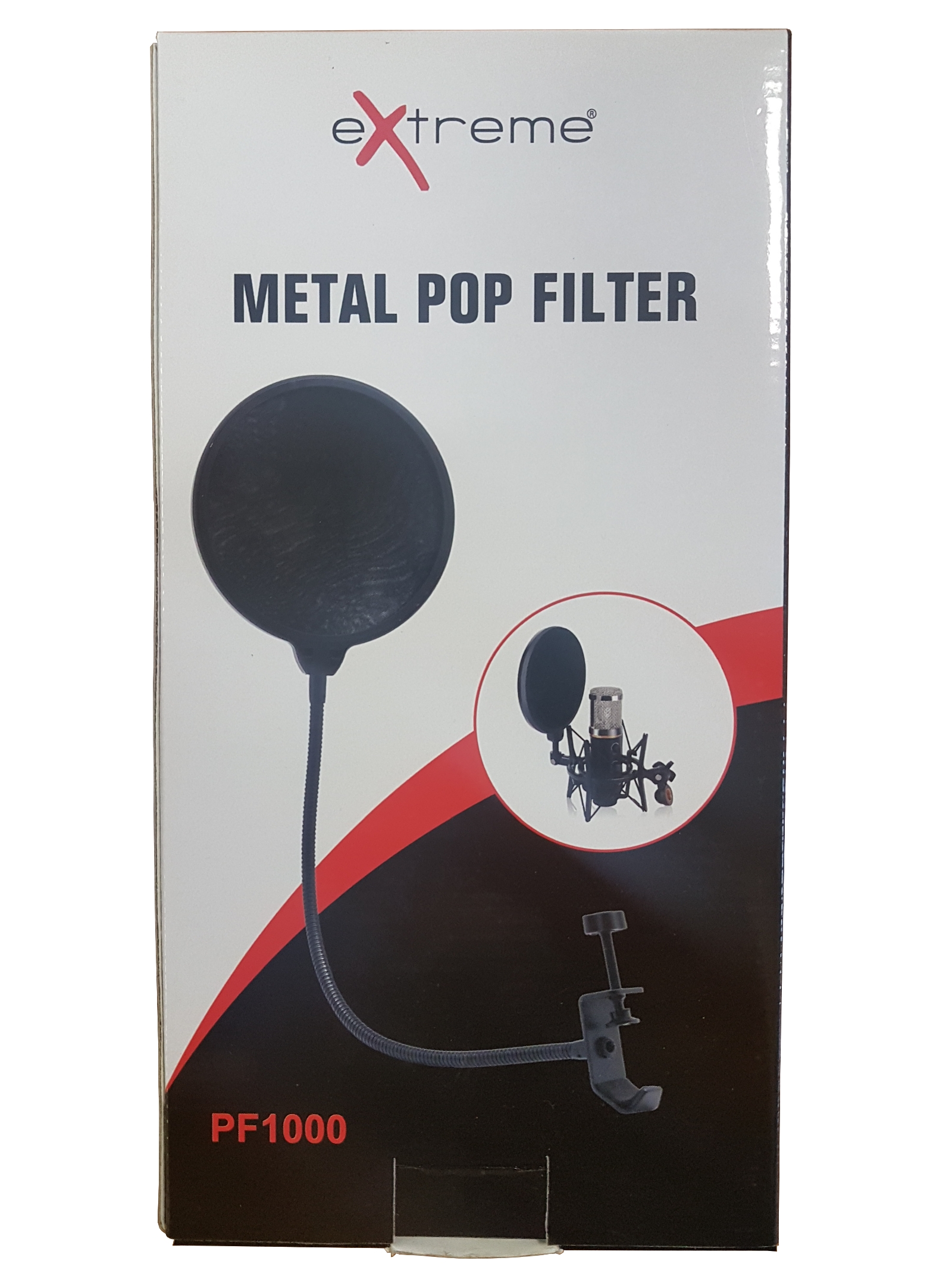 Extreme  PF1000 POP FILTER FILTRO ANTIPOP KILLER PER MICROFONI DA STUDIO CON SNODO DOPPIA TELA PER ASTA MICROFONICA