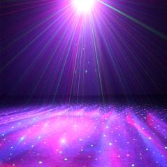Extreme  WATER WAVE DOPPIO EFFETTO LUCE LED RGB 3x3w INDOOR + LASER RG STELLE GALASSIE + TELECOMANDO REMOTO