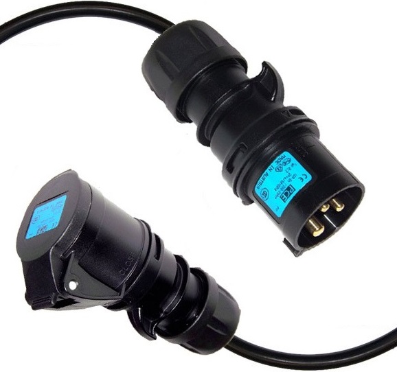 Extreme "PROLUNGA CORRENTE 5 METRI CEE 16A+T IP44 3POLI CAVO NEOPRENE/H07RN-F 3× 2.5 SPINA-PRESA MASCHIO-FEMMINA NERE"