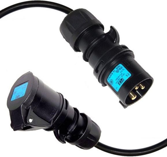 Extreme "PROLUNGA CORRENTE 25 METRI CEE 16A+T IP44 3POLI CAVO NEOPRENE/H07RN-F 3&#215 2.5 SPINA-PRESA MASCHIO-FEMMINA NERE"