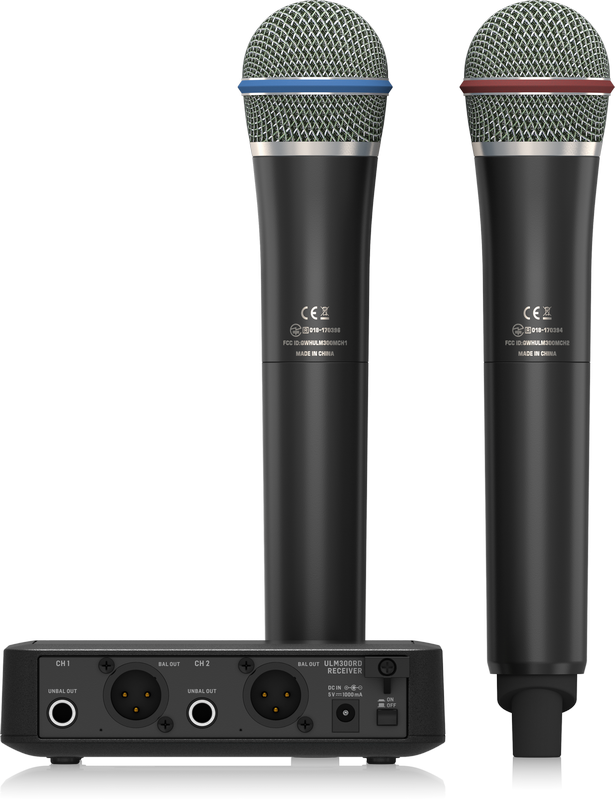 Behringer  ULM302 MIC DOPPIO RADIOMICROFONO PALMARE WIRELESS DIGITALE 2,4 GHz