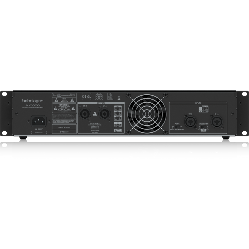 Behringer  NX1000 FINALE DI POTENZA 1000 WATT 2 CANALI CON COMPENSAZIONE AUTOMATICA DELLâ€™ IMPEDENZA