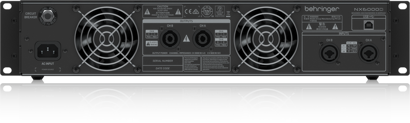 Behringer  NX6000D FINALE DI POTENZA 6000 WATT 2 CANALI CON COMPENSAZIONE AUTOMATICA DELLâ€™ IMPEDENZA + DSP