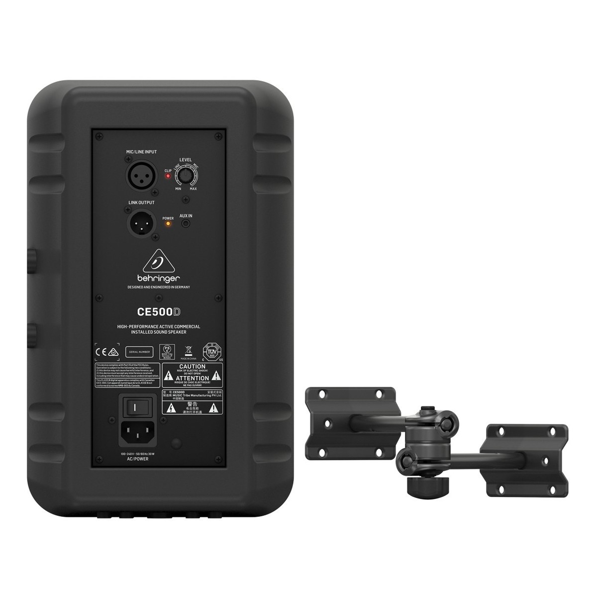 Behringer  CE500D-BK CASSA DA INSTALLAZIONE ATTIVA 100W CLASSE D COLORE NERO + SUPPORTO DA MURO