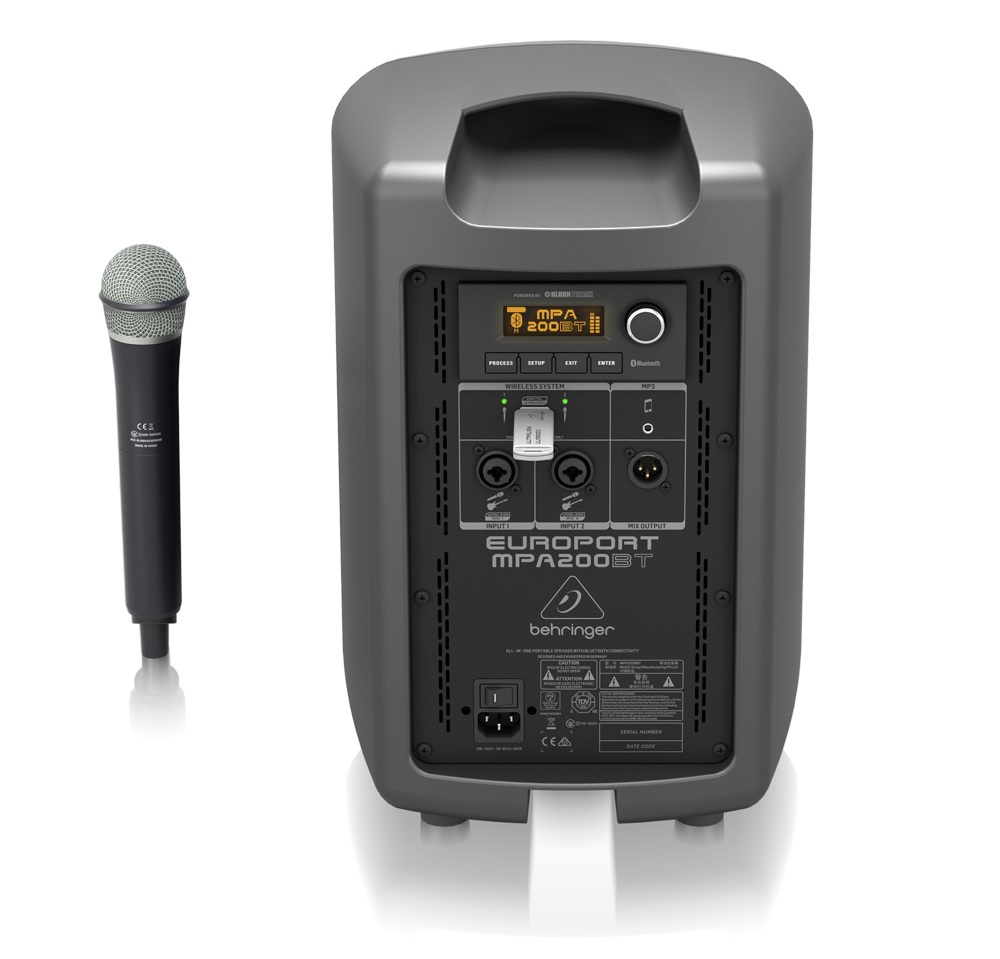Behringer  MPA200BT CASSA ATTIVA + MICROFONO WIRELESS + STREAMING AUDIO BLUETOOTH 200W