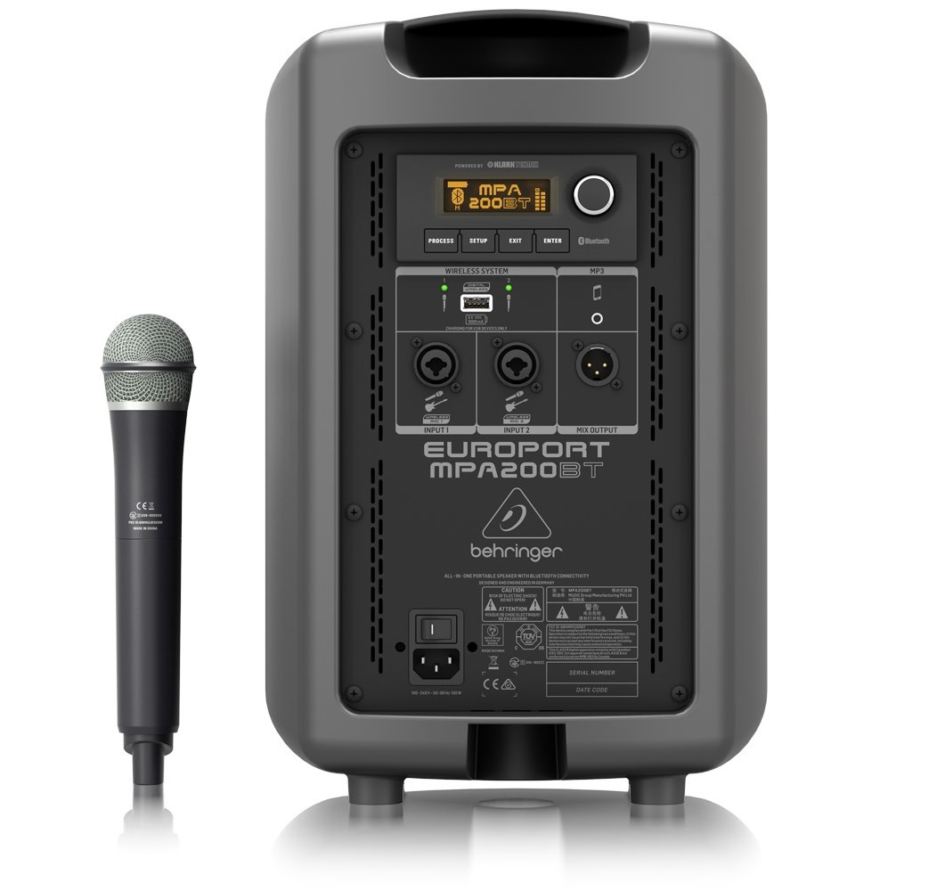 Behringer  MPA200BT CASSA ATTIVA + MICROFONO WIRELESS + STREAMING AUDIO BLUETOOTH 200W