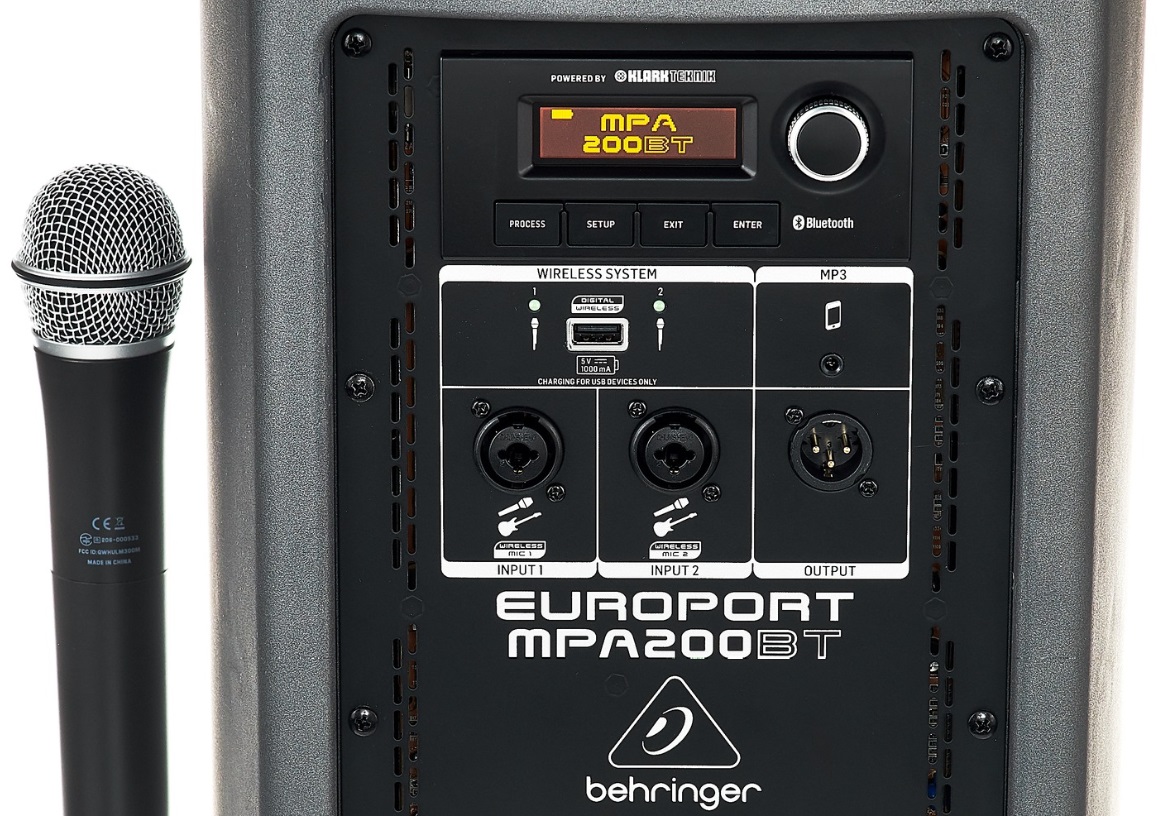 Behringer  MPA200BT CASSA ATTIVA + MICROFONO WIRELESS + STREAMING AUDIO BLUETOOTH 200W