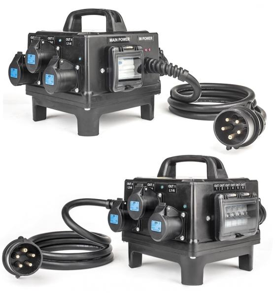 Extreme POWER-BOX QUALITA’ GOMMA BUTILICA VULCANIZZATA SPINA 32A 5P 6 PRESE CEE 16A 3P SPIE RETE DOPPIA PROTEZIONE RCCB 40A +