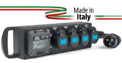 Extreme POWER-BOX PORTATILE INGRESSO SPINA 32A MASCHIO 3P CAVO 2MT USCITE 4 PRESE CEE 16A 3P PROTEZIONE 1 RCBO 32A + 2 MBC 16A