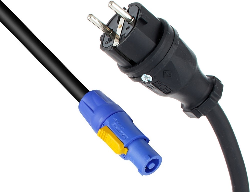 Extreme CAVO ALIMENTAZIONE RETE 1 MT NEUTRIK POWERCON 20A NAC3FCA A PCE-324015 SCHUKO 16A-3P POWER-LINK-CORD ISOLAMENTO NEOPRENE