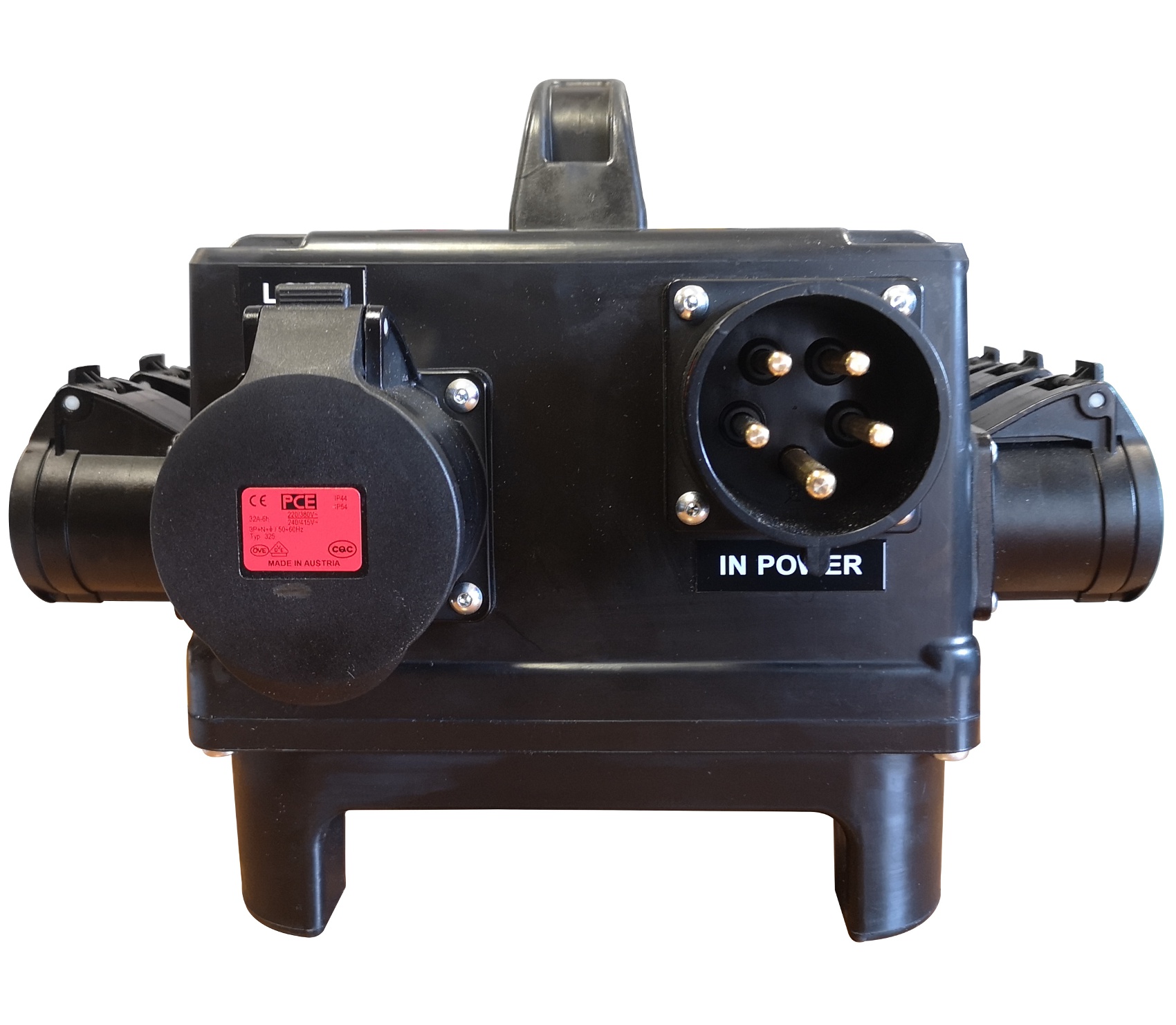 Extreme POWER-BOX QUALITAâ€™ GOMMA BUTILICA VULCANIZZATA SPINA PANNELLO 32A 5P 6 PRESE CEE 16A 3P SPIE RETE DOPPIA PROTEZIONE RC