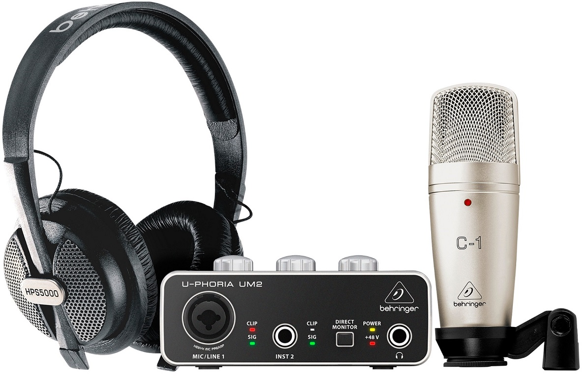 Behringer  U-PHORIA STUDIO BUNDLE INTERFACCIA AUDIO USB UM2 + MICROFONO C1 + CUFFIE HPS5000