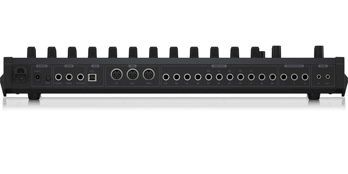 Behringer  RD-8 (RD-808) RYTHYM DESIGNER SINTETIZZATORE DRUM MACHINE 16 PAD CON INDICATORI LED MIDI â€“ USB