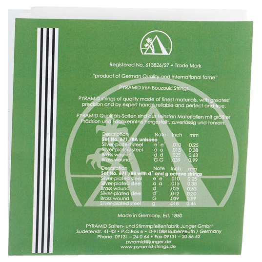 PYRAMID 671/8B MUTA DI 8 CORDE PER IRISH