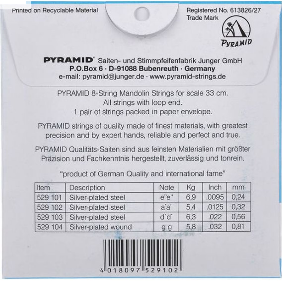 PYRAMID 529.100 MUTA DI 8 CORDE PER MAND
