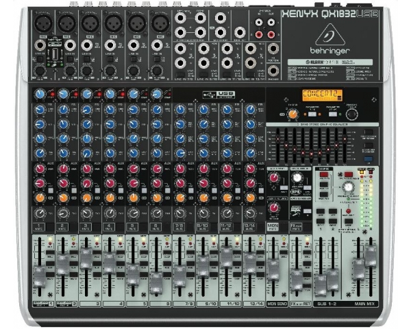 BEHRINGER XENYX QX1832-USB MIXER 18 INGRESSI 3-2 BUS EFFETTI KLARK TEKNIK INTERFACCIA USB WIRELESS READY +48V
