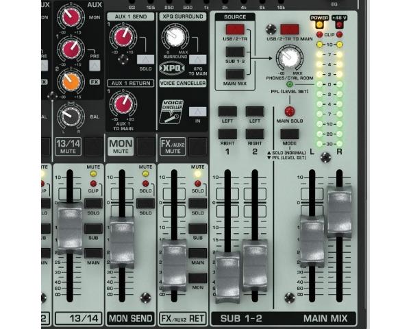 BEHRINGER XENYX QX1832-USB MIXER 18 INGRESSI 3-2 BUS EFFETTI KLARK TEKNIK INTERFACCIA USB WIRELESS READY +48V