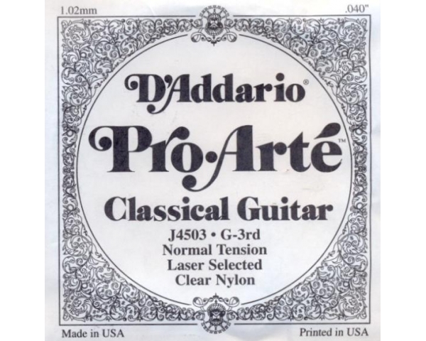 D'ADDARIO J 4503 CORDA SINGOLA CHITARRA CLASSICA TENSIONE NORMALE